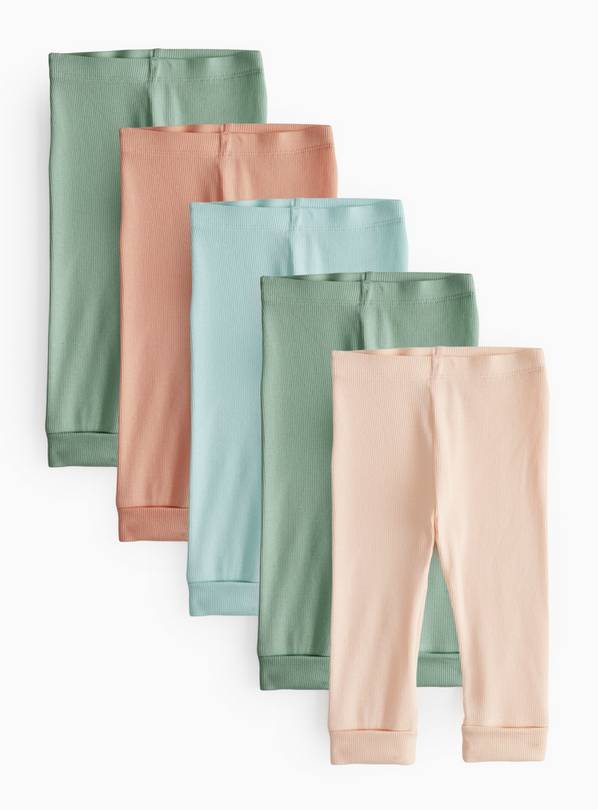 Ribbed 'Grow with Me' Hem Leggings 5 Pack 18-24 months